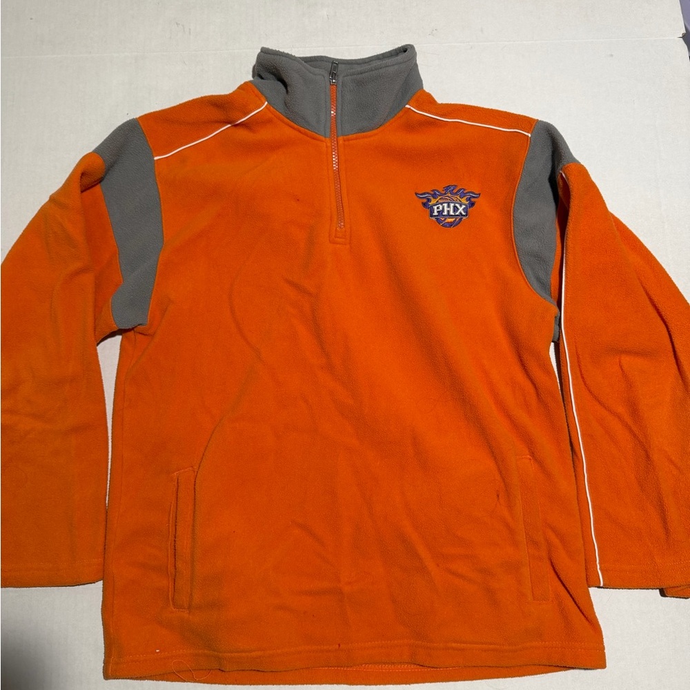 NBA Phoenix Suns Orange Pullover Jacket  1/3 Zip Sweater w/pockets Men's XL #545